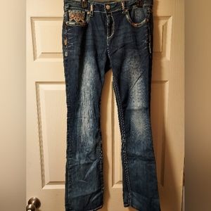 Grace In LA Size 31 Easy Fit Embellished Jeans